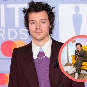 (Background) Harry Styles. ( Circle) Harry Styles on CBeebies Bedtime Story. Credit: PA