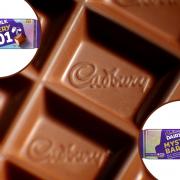 Background: Cadbury chocolate (PA). Circles: Cadbury Mystery Bars 01 and 02 (Cadbury)