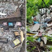 Litter pickers found a massive pile of needles on a fly tip