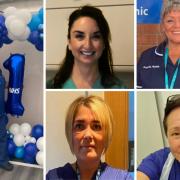 The NHS workers that will be heading to Ukraine in September. Clockwise from left: Louise Crossley-Birch, Marta Roscoe, Janette Butterworth, Nikki Forshaw-Mahon and Michelle Piercy.