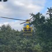 The helicopter landed in Longsight Park