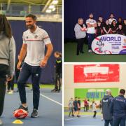 Professional rugby league players helped introduce Boltonian kids to the sport on Wednesday