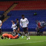 Amadou Bakayoko scores for Wanderers against Leeds United Under-21s in the group stages of the Papa Johns Trophy