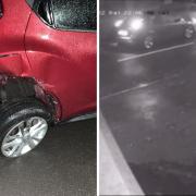 Louise Hallows' parked car was hit on New Year's Eve in Lostock