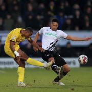 Victor Adeboyejo in action for Burton Albion against Derby County
