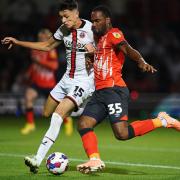 Cameron Jerome in action for Luton against Sheffield United in August.