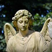 Angel statue in a graveyard