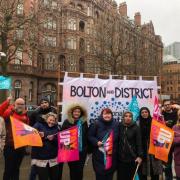 Bolton teachers at a rally in Manchester in February