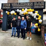 The reopening of the chippy. L-R: Mario Filactou, Andy Whyment, Steve Demetriou and Demetrious Demetriou