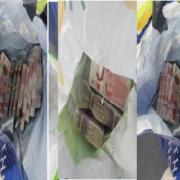 A six-figure sum of cash was seized