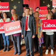 Phil Brickell (centre) with Labour Party members over the weekend