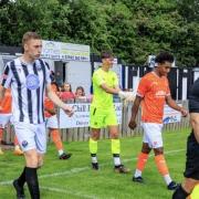 Atherton Colls walk out for their friendly against a Blackpool XI last weekend