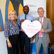 TOBE HEART SAFE-129 Sam Richards Fabrice Muamba for TOBE-Heartsafe with Deputy Speaker Nigel Evans MP