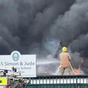 Firefighters worked to tackle the blaze