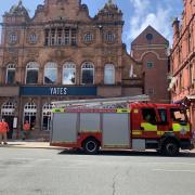 Fire engines outside Yates in Bolton