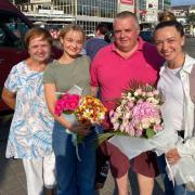 Mariia and Olena with Ludmyla and Dmytro, Olena's parents