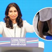 The Home Secretary Suella Braverman was seen standing on a Guide Dogs tail at the Conservative Party conference.