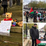 The vigil for Palestine in Bolton town centre today