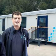 Carlo Rava (left) pharma operations director at Howorth Air Technology with pharma operations manager Dave Preston outside the company's new design hub