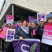 College staff on picket line demand 'fair pay' in line with other colleges
