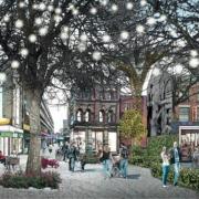 An artist's impression of the remade town centre prepared as part of the previous bid