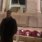 Cllr Nadeem Ayub at the cenotaph