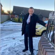 Cllr Neil Maher at one of the icy areas