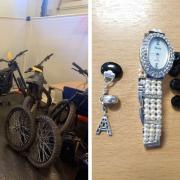 The seized bikes and jewellery