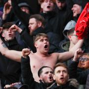 Bolton Wanderers fans celebrate Zac Ashworth's goal against Barnsley