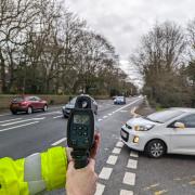 The speed gun shows officers how fast drivers are travelling