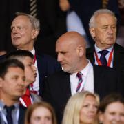 EFL chief executive, Trevor Birch (left) and EFL chairman Rick Parry (right) at the Championship play-off final in 2022