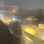 A traffic camera between junctions 2 and 4 of the M61