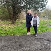 From left to right Cllr Adele Warren and candidate for Breightmet Becky Campbell at Greenroyd Avenue