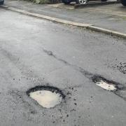 Potholes on the Rose Lea junction to Hough Fold Way in Harwood