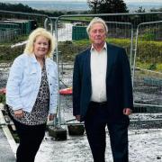 Cllr Deirdre McGeown and Arthur Price at the road site