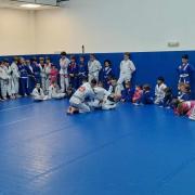 Action at the new React Brazilian jiu-jitsu academy in Horwich
