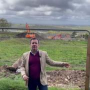 Bolton West MP Chris Green at the site