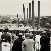 Demolition of Kearsley Power Station chimneys, 1988