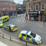 Police in Bolton town centre