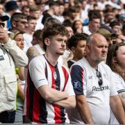 Wanderers fans look on in disbelief as they watch their side slip to a 2-0 defeat to Oxford United at Wembley Picture: CameraSport