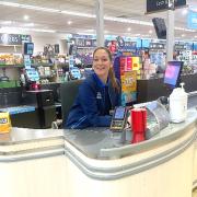 Sarah Hollis at the Aldi checkout