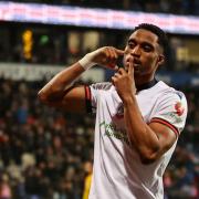 Bolton Wanderers' Victor Adeboyejo celebrates scoring his side's second goal