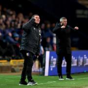 Mansfield boss Nigel Clough giving instructions