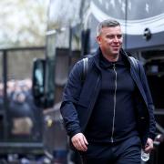 Steven Schumacher arrives to take charge of his first game - at Reading - in February 2025
