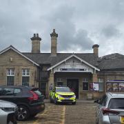 Police at Shipley Railway Station on Tuesday (June 2)