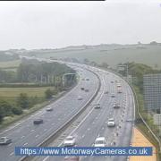 The M1 northbound carriageway at junction 41 (Wakefield)