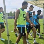 Chris Forino on the training ground in Slovakia