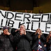 Bolton Wanderers supporters let their anger be known with a banner on the terraces at Nottingham Forest in 2019