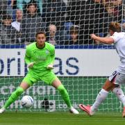 Sam Dalby opens the scoring with a calm finish 11 minutes into the game