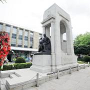 The war memorial in Victoria Square, Bolton